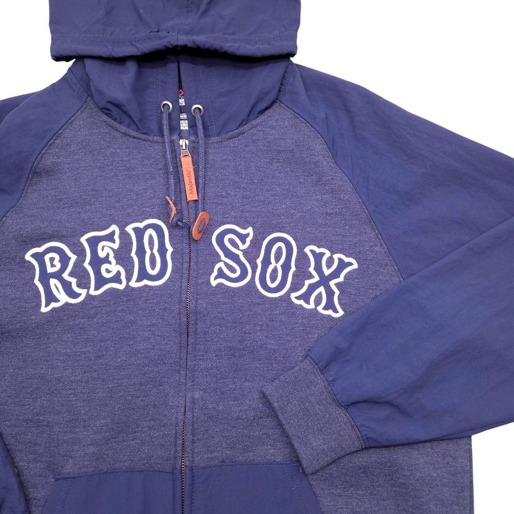 Boston Red Sox MLB Baseball Majestic Dry Base Full Zip Hoodie Jacket Mens Medium